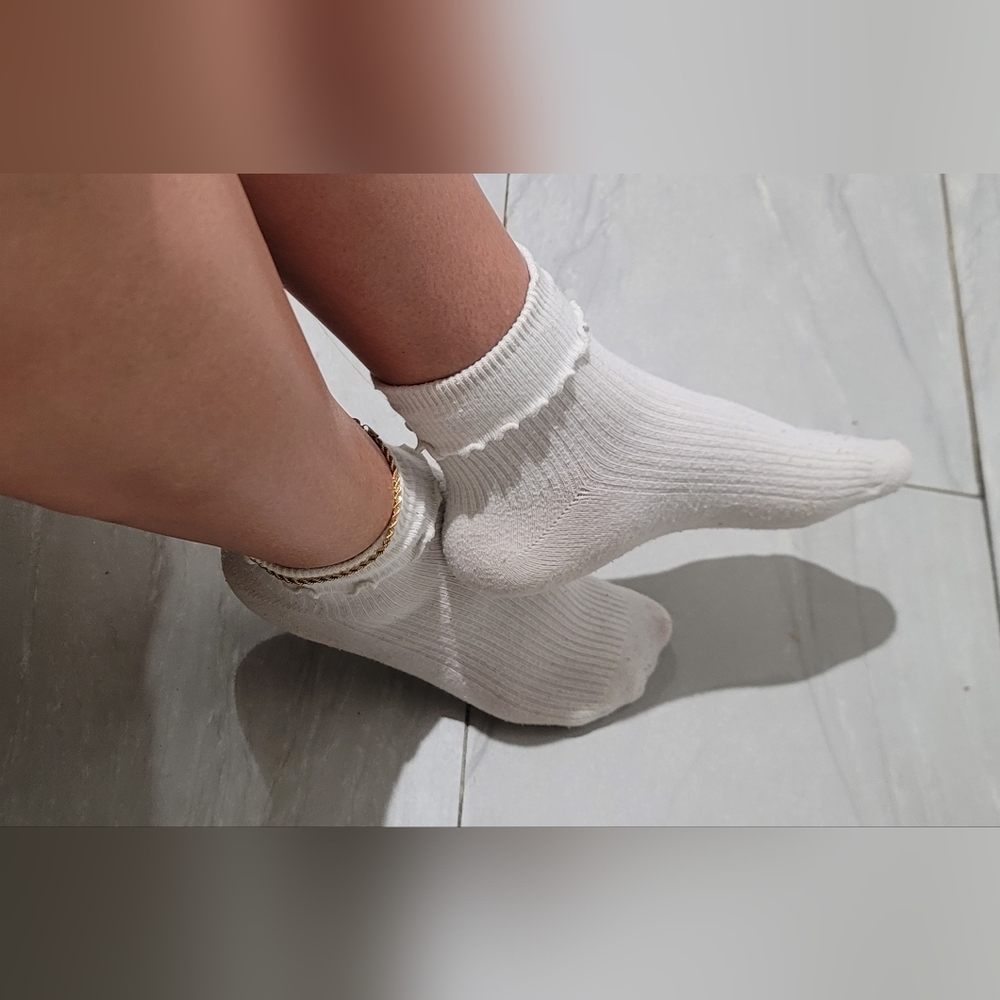 White Ruffle Socks - previously loved, New